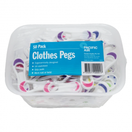 50x Ergonomic Clothes Pegs and Basket