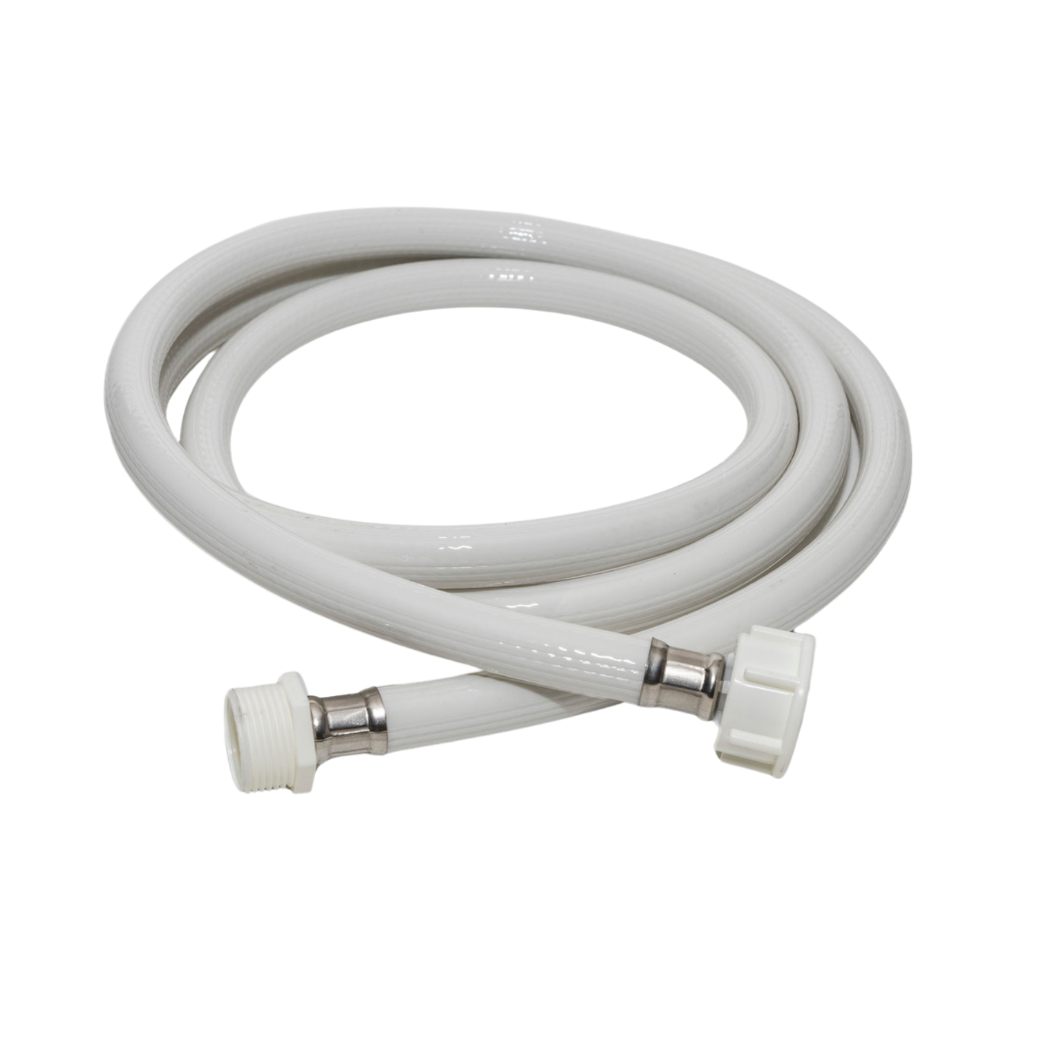 white hose with female adapters at each end.