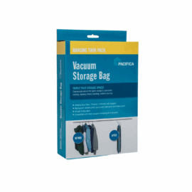 blue product packaging with text description of product