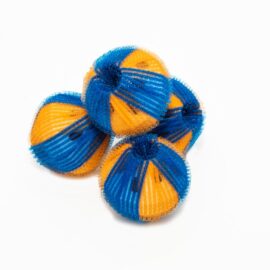 orange and blue anti lint balls with fuzzy texture